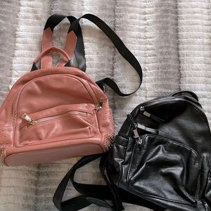 Two genuine leather mini backpacks